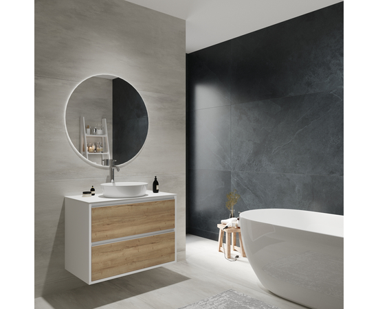 Тумба для ванной комнаты ЗОВ Парма, белая столешница, Белый/Галифакс 100 - Изображение 4 Тумба для ванной комнаты ЗОВ Парма, белая столешница, Белый/Галифакс 100 - Изображение 4