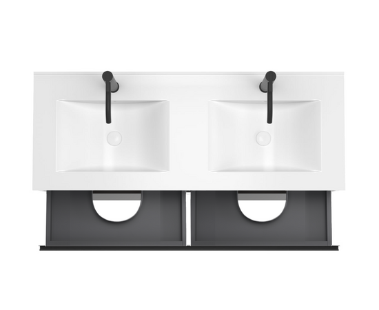 Тумба для ванной комнаты ЗОВ Лира, с раковиной, Грифель глянец 120 Тумба для ванной комнаты ЗОВ Лира, с раковиной, Грифель глянец 120