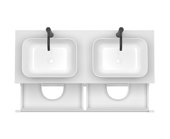 Тумба для ванной комнаты ЗОВ Дион, белая столешница, Белый мат/Дуб 120 Тумба для ванной комнаты ЗОВ Дион, белая столешница, Белый мат/Дуб 120