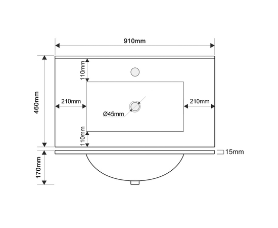 Тумба для ванной комнаты ЗОВ Парма, с раковиной, Антрацит/Аттик 90 - Изображение 5