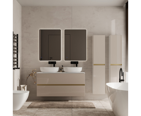 Тумба для ванной комнаты ЗОВ Лира, белая столешница, Тальк 120 - Изображение 3 Тумба для ванной комнаты ЗОВ Лира, белая столешница, Тальк 120 - Изображение 3