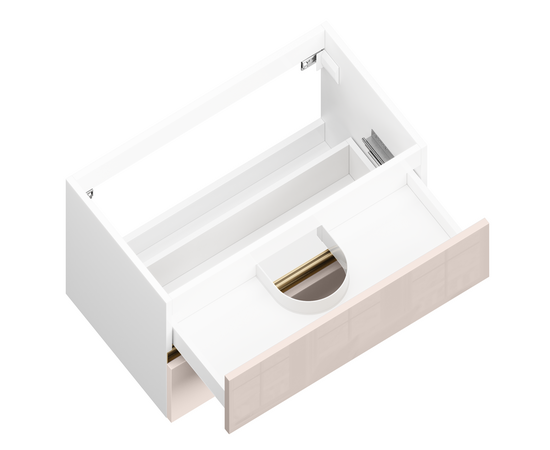 Тумба для ванной комнаты ЗОВ Лира, белая столешница, Тальк 90 Тумба для ванной комнаты ЗОВ Лира, белая столешница, Тальк 90