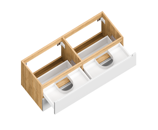 Тумба для ванной комнаты ЗОВ Дион, под раковину, Белый мат/Дуб 120 Тумба для ванной комнаты ЗОВ Дион, под раковину, Белый мат/Дуб 120