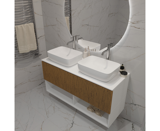 Раковина накладная Oliveeka 9387B на столешницу 455-325 белая - Изображение 4