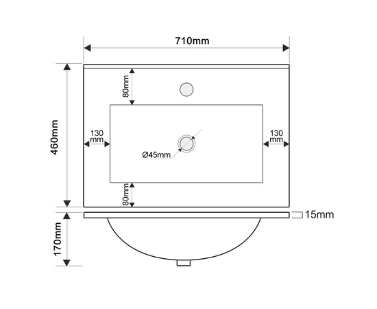 Тумба для ванной комнаты ЗОВ Лира, с раковиной, Белый глянец 70 - Изображение 5