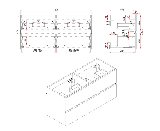 Тумба для ванной комнаты ЗОВ Лира, белая столешница, Белый глянец 120 - Изображение 6 Тумба для ванной комнаты ЗОВ Лира, белая столешница, Белый глянец 120 - Изображение 6