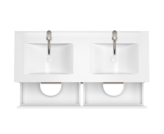 Тумба для ванной комнаты ЗОВ Лира, с раковиной, Белый глянец 120