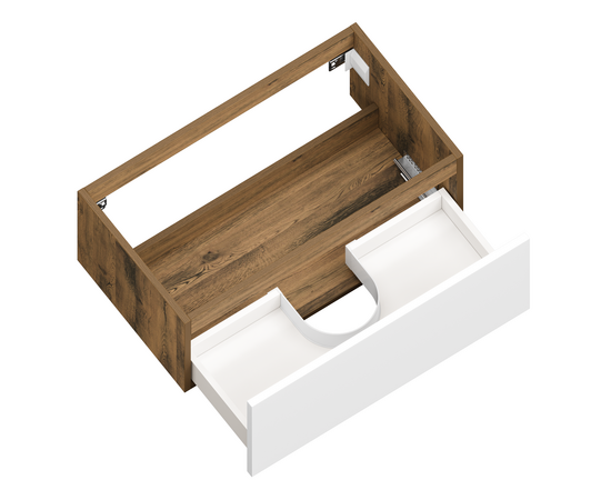 Тумба для ванной комнаты ЗОВ Кито, под раковину, Аттик/Белый мат 90