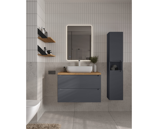 Тумба для ванной комнаты ЗОВ Дион, столешница туя, Графит мат 100 - Изображение 3 Тумба для ванной комнаты ЗОВ Дион, столешница туя, Графит мат 100 - Изображение 3