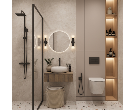 Тумба под раковину Токио премиум TP60AWPTOC2, Древесина Аттик 60 / столешница ЛДСП Древесина Аттик с 2 вырезами - Изображение 3