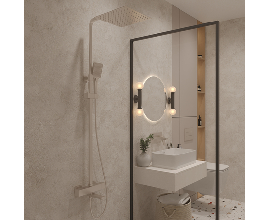 Three ways themostatic shower set Oliveeka 739901, brushed nickel