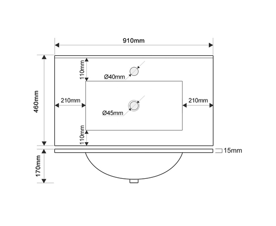 Тумба для ванной комнаты ЗОВ Дион, с раковиной, Белый глянец/Дуб 90 - Изображение 6 Тумба для ванной комнаты ЗОВ Дион, с раковиной, Белый глянец/Дуб 90 - Изображение 6