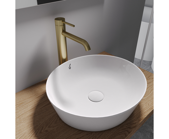 Высокий смеситель для раковины Oliveeka OL-88239017-BG, золотой матовый