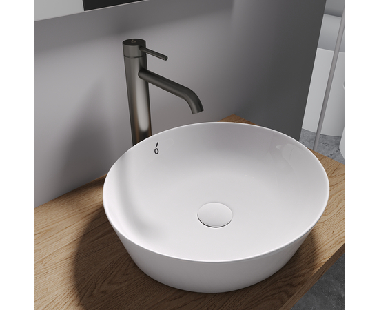 High basin mixer Oliveeka 88239017, brushed gun metal