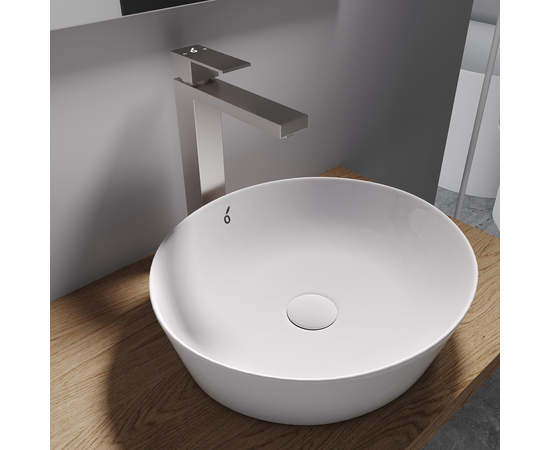 SS high basin mixer Oliveeka 962008G, brushed nickel