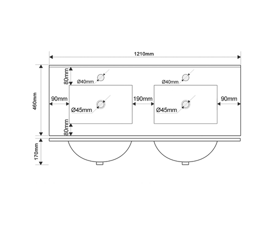 Тумба для ванной комнаты ЗОВ Дион, с раковиной, Графит глянец/Дуб 120 - Изображение 5