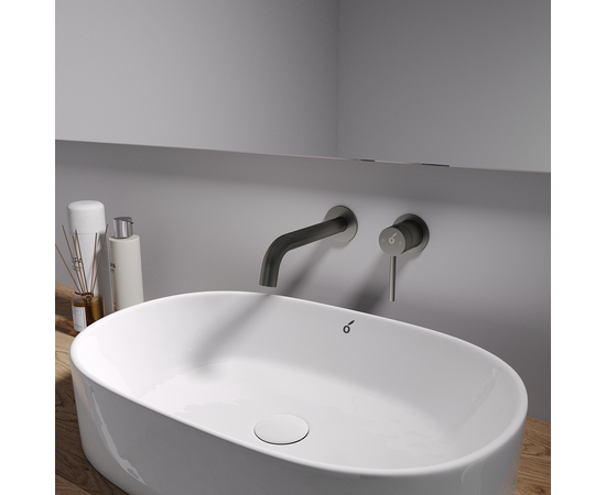 Concealed basin mixer Oliveeka 88869017,  brushed gun metal