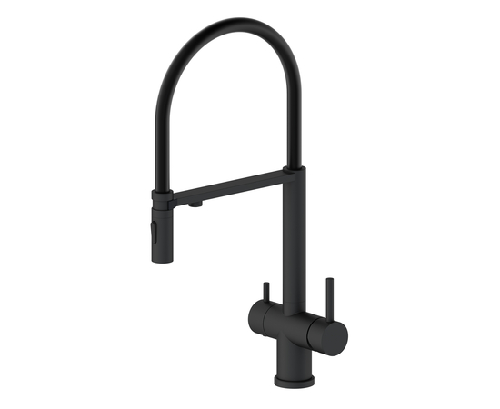 SS purifier kitchen mixer Oliveeka 458009, matte black