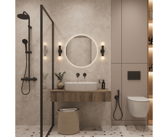 Тумба под раковину Токио премиум TP100AWPTOC2, Древесина Аттик 100 / столешница ЛДСП Древесина Аттик с 2 вырезами - Изображение 3