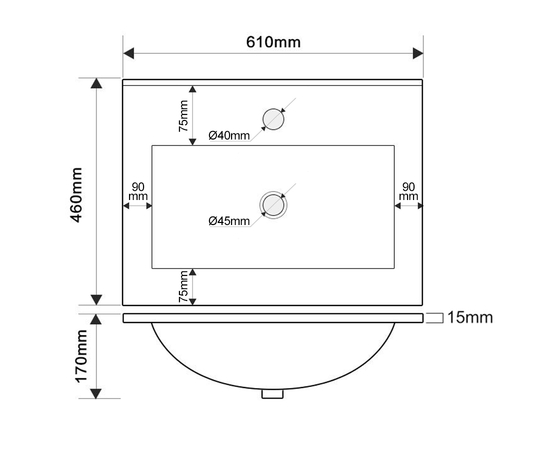 Тумба для ванной комнаты ЗОВ Дион, с раковиной, Беж глянец/Дуб 60 - Изображение 5 Тумба для ванной комнаты ЗОВ Дион, с раковиной, Беж глянец/Дуб 60 - Изображение 5