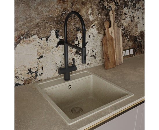 SS purifier kitchen mixer Oliveeka 458009, matte black