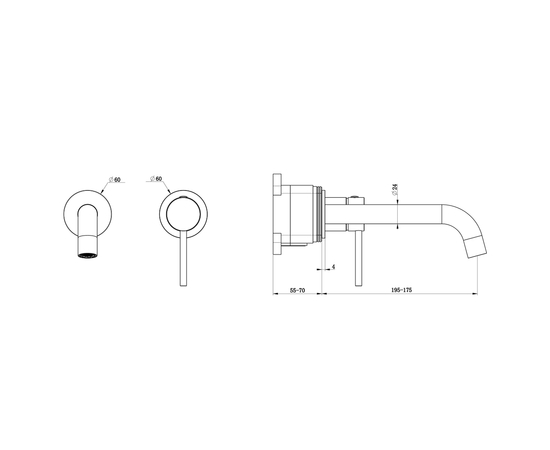 Concealed basin mixer Oliveeka 88869017,  brushed gold - Image 2