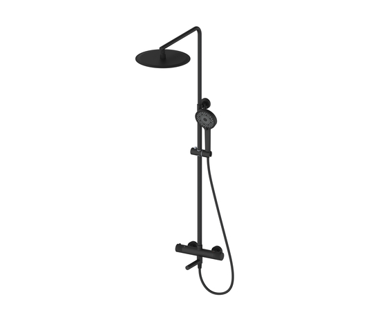 Three ways themostatic shower set Oliveeka 739902, matte black