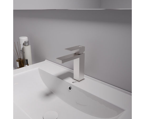 SS basin mixer Oliveeka 962008, brushed nickel