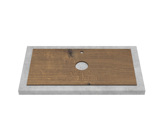 Тумба под раковину Токио премиум TP60AWPTOC2, Древесина Аттик 60 / столешница ЛДСП Древесина Аттик с 2 вырезами