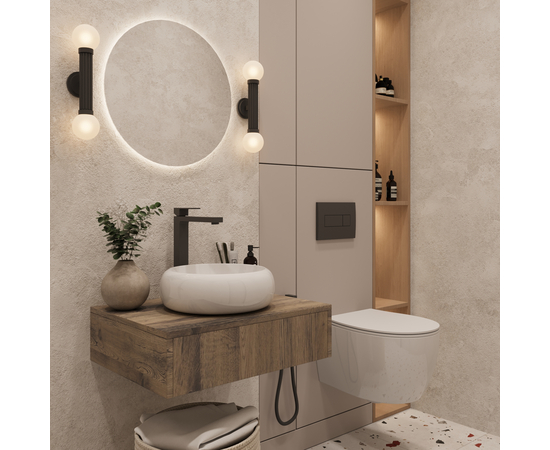 Тумба под раковину Токио премиум TP60AWPTOC2, Древесина Аттик 60 / столешница ЛДСП Древесина Аттик с 2 вырезами - Изображение 4