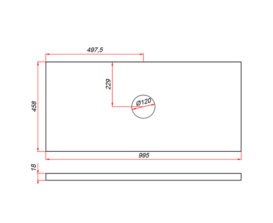Столешница компакт-плита 13 Белая, 4 выреза, 1195х458 мм [CLONE] [CLONE] [CLONE] [CLONE] [CLONE] [CLONE] [CLONE] [CLONE] - Image 3