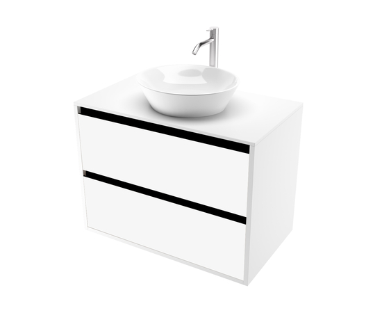 Тумба для ванной комнаты ЗОВ Парма, белая столешница ЛДСП, Белый/Белый мат 70