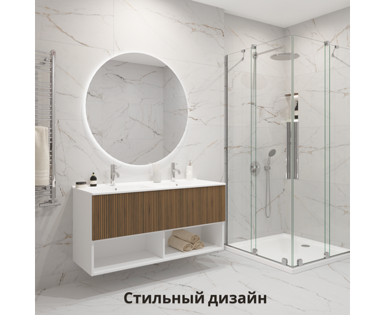 Тумба для ванной комнаты ЗОВ Кито-2 Тростник 120 , с раковиной Oliveeka S-120, смеситель Oliveeka 88139017, хром - Изображение 3 Тумба для ванной комнаты ЗОВ Кито-2 Тростник 120 , с раковиной Oliveeka S-120, смеситель Oliveeka 88139017, хром - Изображение 3