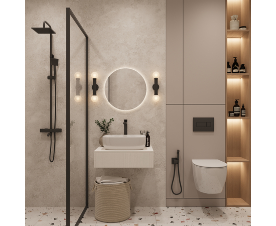 Тумба под раковину Токио премиум TP60WWPTOC0, Древесина Белая 60 / столешница ЛДСП Древесина Белая без вырезов - Изображение 2