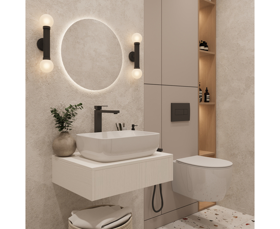 Тумба под раковину Токио премиум TP60WWPTOC0, Древесина Белая 60 / столешница ЛДСП Древесина Белая без вырезов - Изображение 4