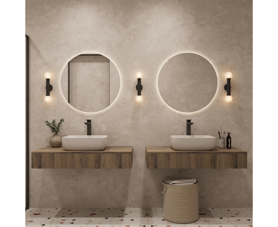 Тумба под раковину Токио премиум TP100AWPTOC2, Древесина Аттик 100 / столешница ЛДСП Древесина Аттик с 2 вырезами - Изображение 6