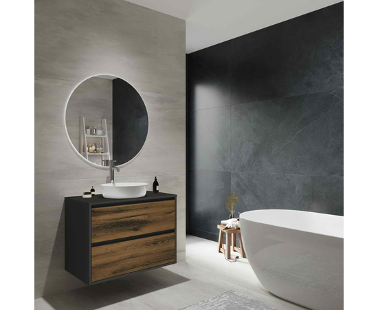 Тумба под раковину Парма P100LA0MAMC1B-LDSPG, столешница ЛДСП Антрацит / Антрацит/Аттик 100 - Изображение 4