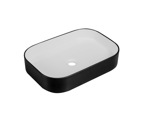 Раковина накладная Oliveeka 9690АВ-C-013 черный ободок