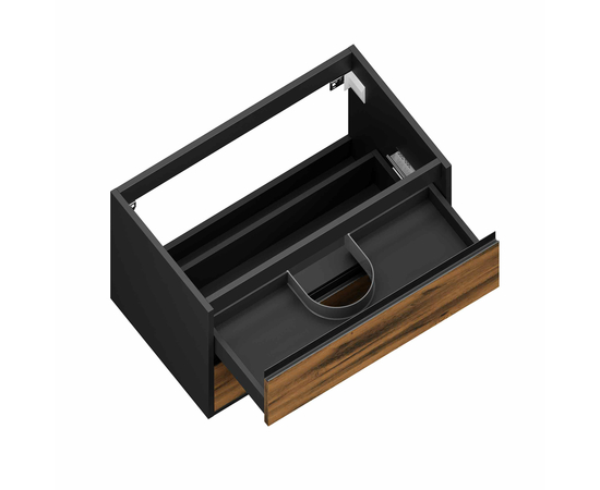 Тумба под раковину Парма P100LA0MAMC1B-LDSPG, столешница ЛДСП Антрацит / Антрацит/Аттик 100