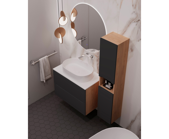 Тумба для ванной комнаты ЗОВ Дион, под раковину, Белый мат/Дуб 60 [CLONE] [CLONE] [CLONE] [CLONE] [CLONE] [CLONE] [CLONE] [CLONE] [CLONE] [CLONE] [CLONE] - Image 3