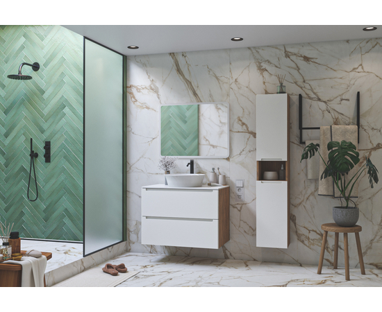 Тумба для ванной комнаты ЗОВ Дион, под раковину, Белый мат/Дуб 60 [CLONE] [CLONE] [CLONE] [CLONE] [CLONE] [CLONE] [CLONE] - Image 3