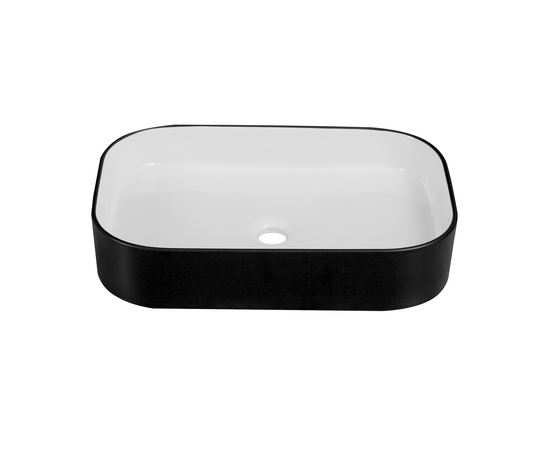 Раковина накладная Oliveeka 9690АВ-C-013 черный ободок