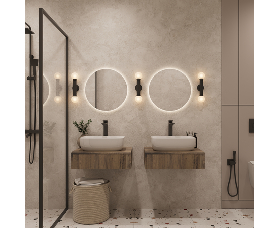 Тумба под раковину Токио премиум TP70AWPTOC2, Древесина Аттик 70 / столешница ЛДСП Древесина Аттик с 2 вырезами - Изображение 6