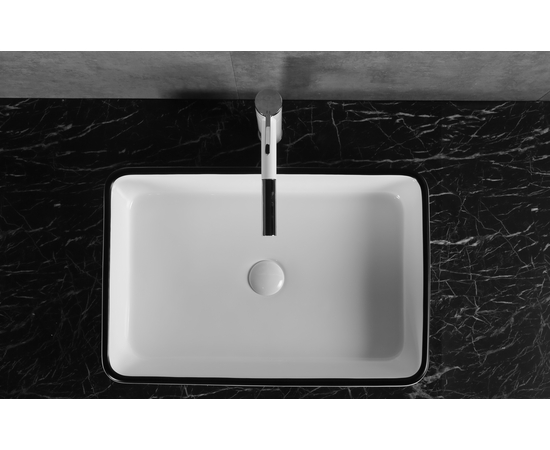 Раковина накладная Oliveeka 7060-008 черный ободок - Изображение 3