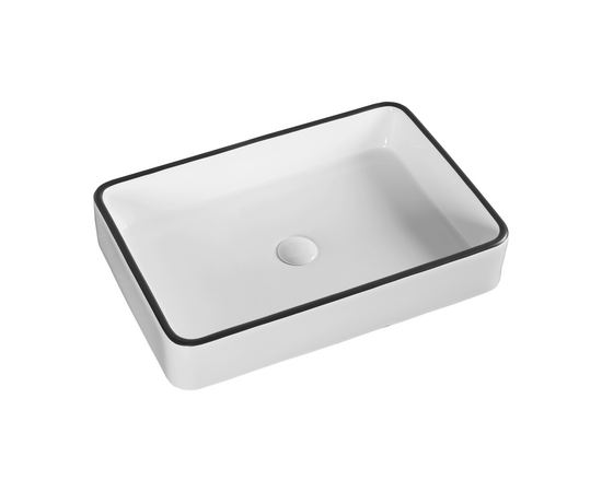 Раковина накладная Oliveeka 7060-008 черный ободок