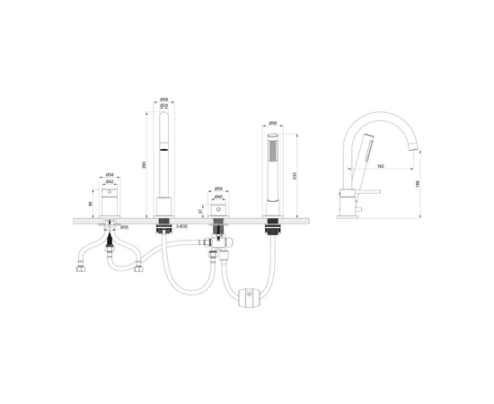 Душевая система для ванны Oliveeka OL-669017-CR, хром - Изображение 2