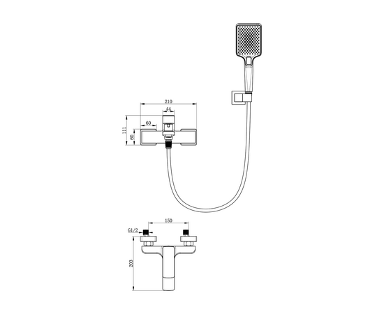 Bath mixer 639003A, matte black - Image 2