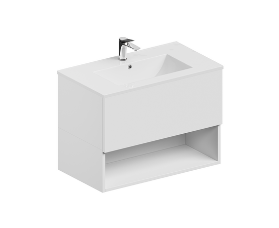 Тумба для ванной комнаты ЗОВ Кито-2, с раковиной, Белый мат 80