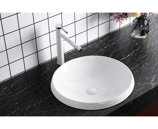 Раковина в ванную Oliveeka 8112 полувстраиваемая белая - Изображение 2