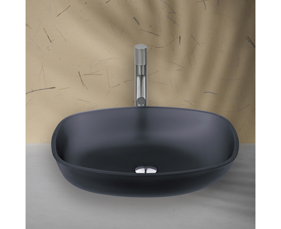 Раковина в ванную Oliveeka TY335MGY на столешницу 540-395 черная - Изображение 4